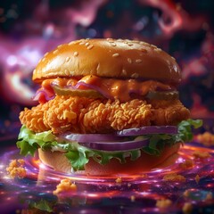 Chicken burger passing through a wormhole