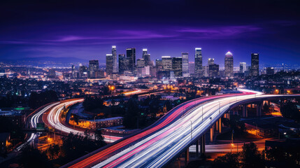 Urban Pulse: City Lights and Nighttime Traffic