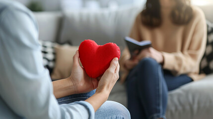 Red Heart Care Psychologist Consultation Lift Mood Stress Relationship