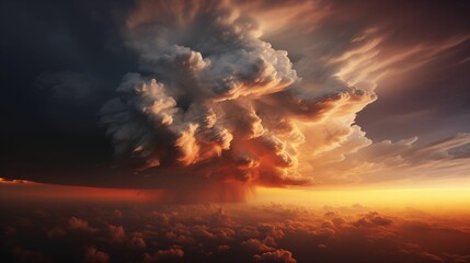 Naklejka premium A beautiful shot of a clouds background. Generative ai