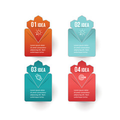 Infographic template with 4 idea icon
