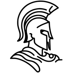 Silhouette of spartan warrior