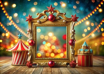 Fototapeta premium Vintage Circus Frame for Nostalgic Product Photography - Capture the Charm of Classic Entertainment