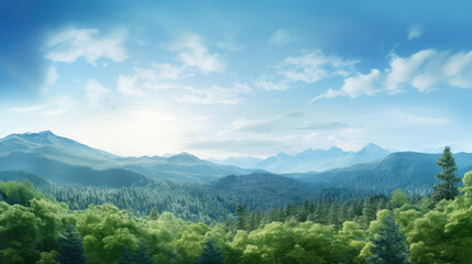 Serene Mountain and Forest Panorama