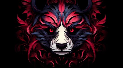 Fototapeta premium Colored abstract background of a bear. Generative ai