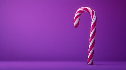 Ethereal Candy Cane Silhouette in Vibrant Purple