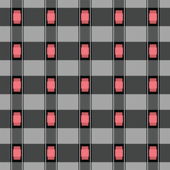 Japanese Checkered Plaid Vector Seamless Pattern