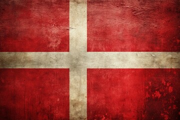 Fototapeta premium Vintage National Flag of Denmark Background with Copy Space for Design Projects