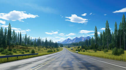 Naklejka premium Scenic Highway with Mountain View