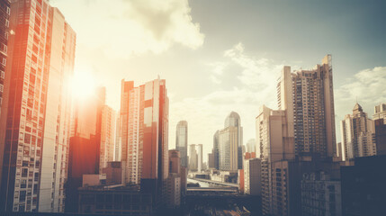 Fototapeta premium Urban Skyline at Sunrise