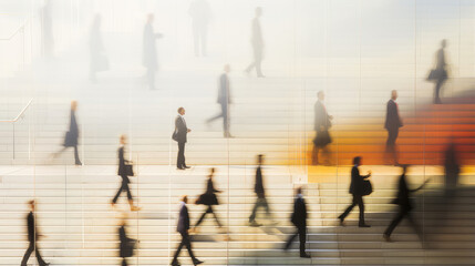 Obraz premium Urban Lifescapes: The Commuter Rush Hour