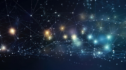 Futuristic Digital Network Connections Abstract