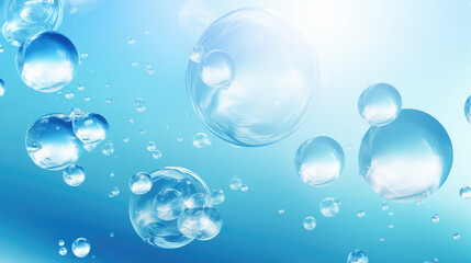 Effervescent Dreams: Sunlit Blue Bubble Harmony