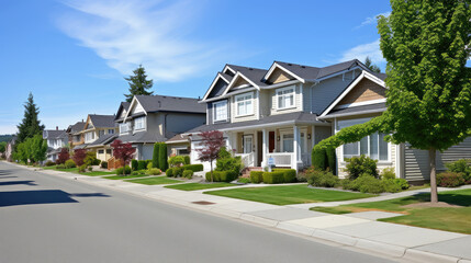 Serene Suburban Street on a Sunny Day