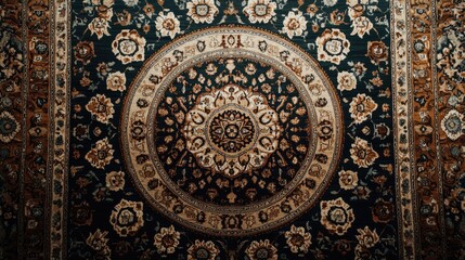 Close-up of rug with clock