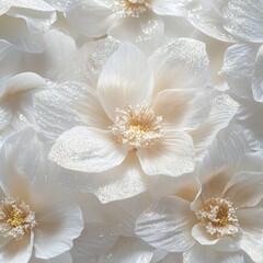 white flowers with glittery sequins