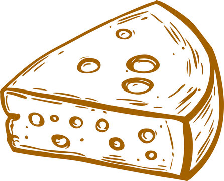 brown cheese wedge with holes clip art preview
