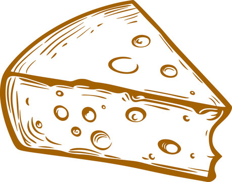 brown cheese wedge with holes clip art preview