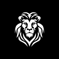 White Lion head vector illustration with symmetrical design, for your logo template.