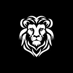 White Lion head vector illustration with symmetrical design, for your logo template.