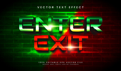 Enter and exit editable vector text effect, suitable for street sign needs