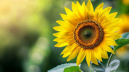 Obraz premium Sunflower in full bloom close-up of its petals