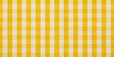Yellow and White Gingham Pattern for Textiles and Gift Wrap – Seamless Plaid Design for Tablecloths and Home
