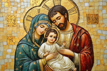 Holy family portrait depicting christianity and love © Gatherina