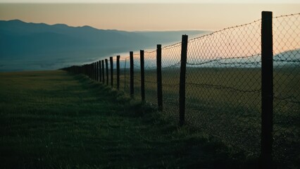 Fototapeta premium Classic fence design, perfect for architectural visualizations, landscaping projects, or outdoor advertising mockups