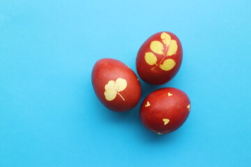 easter eggs on a plate