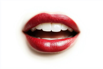 Obraz premium human mouth isolated on white background. perfect teeth. white wheels and paddles. ideal for dental clinic. dentist