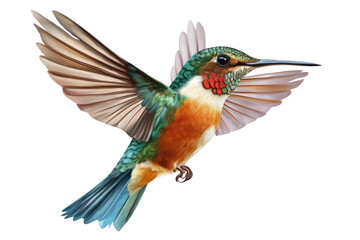 Obraz premium Hummingbird in Flight with Vibrant Colors