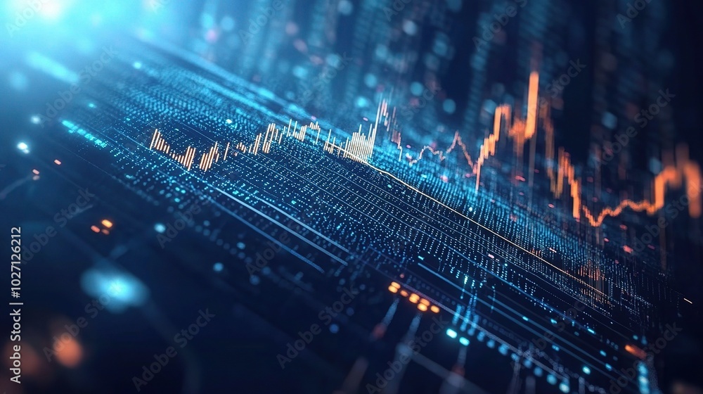 Poster futuristic data visualization and technology background