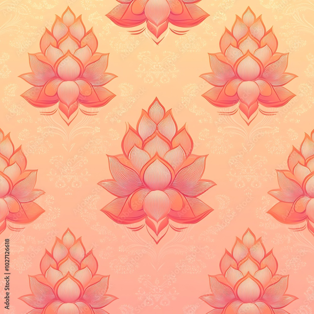 Poster minimalist diwali patterned background lotus flower designs and traditional indian motifs in a soft 