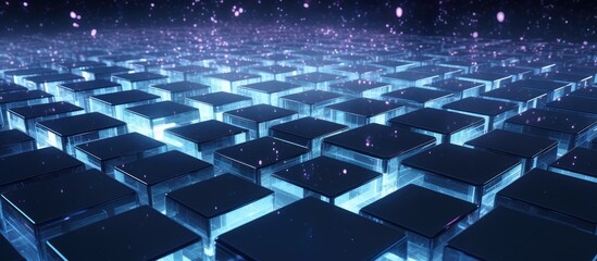 Obraz premium Futuristic Cyber Grid with Glowing Particles