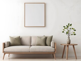 Serene Living Room Mockup - for photo frame, picture frame, hanging watch 
