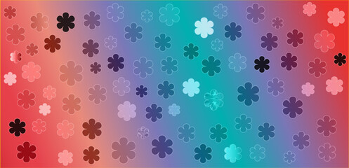 Colorful Gradient with Floral Pattern