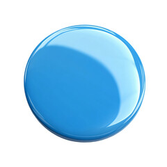 Modern 3D Blue Badge Button Icon for Digital Applications, 3D Render of a Blank Blue Badge for User Interface Design, Stylish 3D Render of a Blue Button Badge Icon.