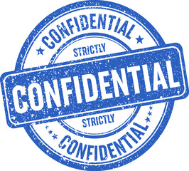 Blue grunge confidential stamp template