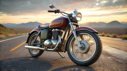 Obraz premium design of vintage motorbike on the road