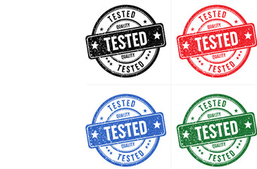 Fototapeta premium Set of grunge quality tested stamp template