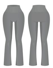 Grey legging tight pants. vector illustration