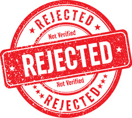 Red grunge rejected stamp template