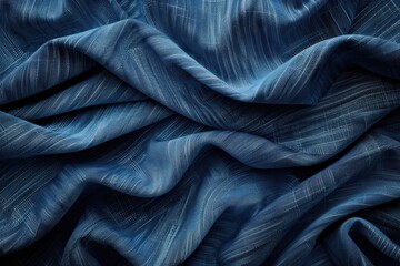 A blue ribbon with a blue background, generative ai image