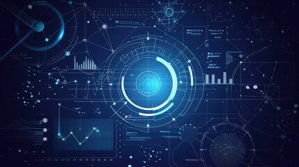 Fototapeta premium Advanced Digital HUD Technology Interface Background