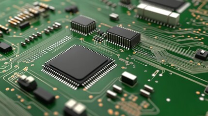 3d illustration of circuit board with copy space