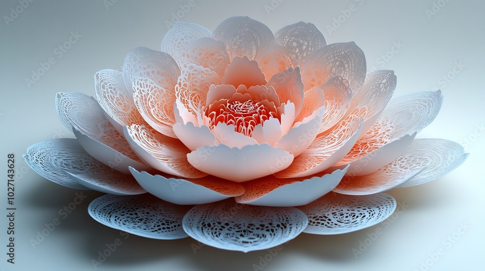 Aufkleber stunning papercut rangoli design using soft pastel colors with intricate symmetrical shapes capturin