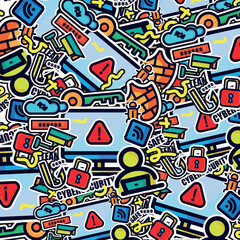 Cyber Security Abstract Sticker Pattern
