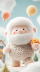 Fototapeta premium The little monkey eating cookies