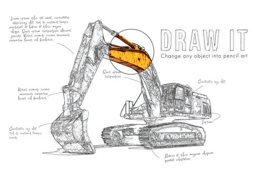 Hand drawn sketch effect, generative ai image used